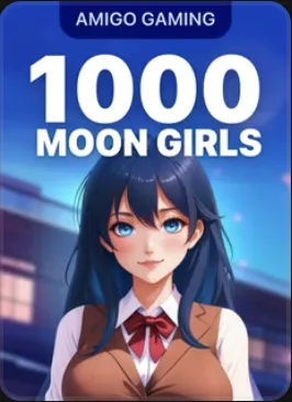 1000 Moon Girls game tile — anime-style character under a night sky
