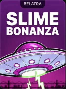 Slime Bonanza game tile — flying saucer firing a green beam